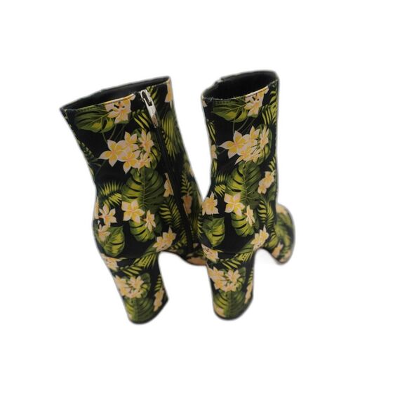 Gianvito Rossi Yellow/Green Floral Tropical Print Block Heel Ankle Boots Size 42 - Picture 9 of 11